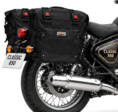 TOURING PANNIER BAGS (36L) BLACK FIT FOR ROYAL ENFIELD bullet 650