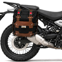 TRAIL PACK, SADDLE BAGS AND TAIL BAG COMBO (BLACK-BBROWN) FIT FOR ROYAL ENFIELD HIMALAYAN 450