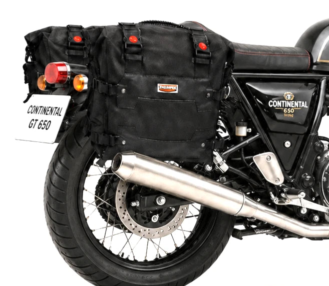 TOURING PANNIER BAGS (36L) BLACK FIT FOR ROYAL ENFIELD CONTINENTAL GT 650