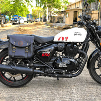 GENUINE LEATHER TOURING PANNIER BAGS (COFFEE BROWN) FIT FOR ROYAL ENFIELD SHOTGUN 650
