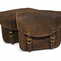 GENUINE LEATHER TOURING PANNIER BAGS (COFFEE BROWN) FIT FOR ROYAL ENFIELD CONTINENTAL GT 650