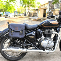 GENUINE LEATHER TOURING PANNIER BAGS (COFFEE BROWN) FIT FOR ROYAL ENFIELD CLASSIC 350
