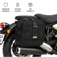 TOURING PANNIER BAGS (36L) BLACK FIT FOR ROYAL ENFIELD GUERRILLA 450