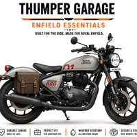 GENUINE LEATHER TOURING PANNIER BAGS (DUSTY BROWN) FIT FOR ROYAL ENFIELD SHOTGUN 650