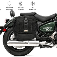 TOURING PANNIER BAGS (36L) BLACK FIT FOR ROYAL ENFIELD SUPER METEOR 650