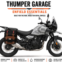TOURING SADDLE BAGS (36L) BLACK-BROWN FIT FOR ROYAL ENFIELD HIMALAYAN 450