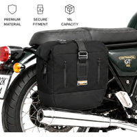 TOURING PANNIER BAGS (36L) BLACK FIT FOR ROYAL ENFIELD CONTINENTAL GT 650