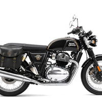 GENUINE LEATHER TOURING PANNIER BAGS (DUSTY BROWN) FIT FOR ROYAL ENFIELD CONTINENTAL GT 650