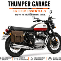 GENUINE LEATHER TOURING PANNIER BAGS (DUSTY BROWN) FIT FOR ROYAL ENFIELD INTERCEPTOR 650