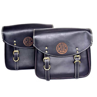 GENUINE LEATHER TOURING PANNIER BAGS (DUSTY BROWN) FIT FOR ROYAL ENFIELD CONTINENTAL GT 650