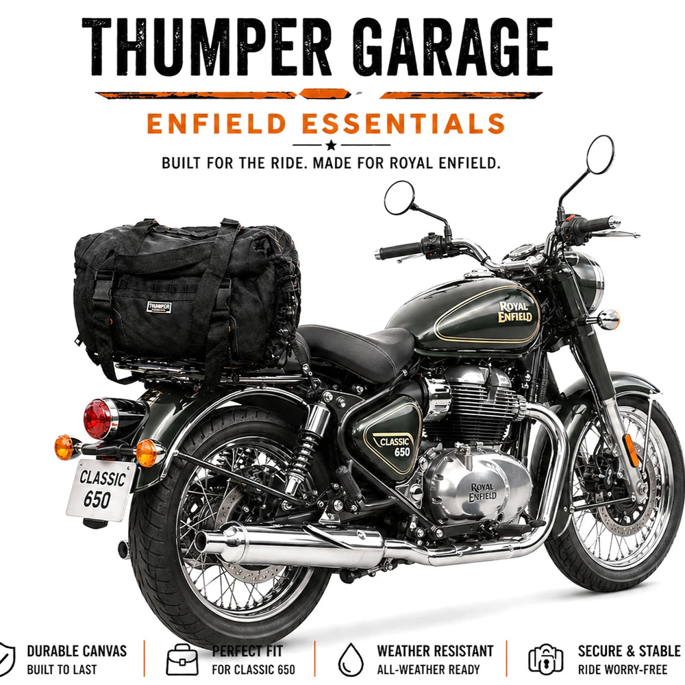 TAIL BAG BLACK FIT FOR ROYAL ENFIELD bullet 650
