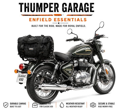TAIL BAG BLACK FIT FOR ROYAL ENFIELD bullet 650