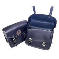 GENUINE LEATHER TOURING PANNIER BAGS (COFFEE BROWN) FIT FOR ROYAL ENFIELD GOAN CLASSIC 350