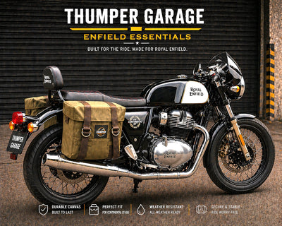OLIVE MILITARY PANNIER BAGS FIT FOR ROYAL ENFIELD CONTINENTAL GT 650