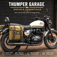 OLIVE MILITARY PANNIER BAGS FIT FOR ROYAL ENFIELD BEAR 650