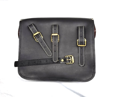 GENUINE LEATHER TOURING PANNIER BAGS (COFFEE BROWN) FIT FOR ROYAL ENFIELD bullet 650