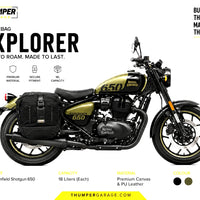 TOURING PANNIER BAGS (36L) BLACK FIT FOR ROYAL ENFIELD SHOTGUN 650