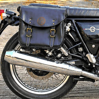 GENUINE LEATHER TOURING PANNIER BAGS (COFFEE BROWN) FIT FOR ROYAL ENFIELD INTERCEPTOR 650