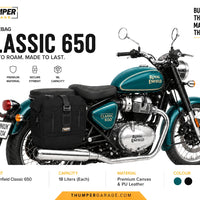 TOURING PANNIER BAGS (36L) BLACK FIT FOR ROYAL ENFIELD bullet 650
