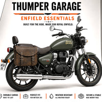 GENUINE LEATHER TOURING PANNIER BAGS (DUSTY BROWN) FIT FOR ROYAL ENFIELD METEOR 350