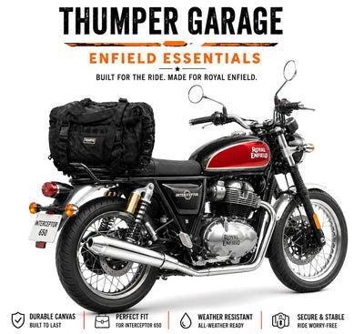 TAIL BAG BLACK FIT FOR ROYAL ENFIELD INTERCEPTOR 650