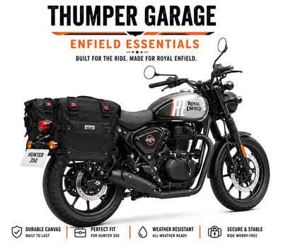 TOURING PANNIER BAGS (36L) BLACK FIT FOR ROYAL ENFIELD HUNTER 350