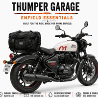 TAIL BAG BLACK- BROWN FIT FOR ROYAL ENFIELD SHOTGUN 650