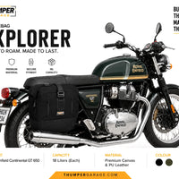 TOURING PANNIER BAGS (36L) BLACK FIT FOR ROYAL ENFIELD CONTINENTAL GT 650