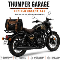 TAIL BAG BLACK- BROWN FIT FOR ROYAL ENFIELD BULLET 350