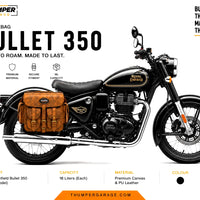 GENUINE LEATHER 4 POCKET TOURING PANNIER BAGS (DUSTY BROWN) FIT FOR ROYAL ENFIELD BULLET 350