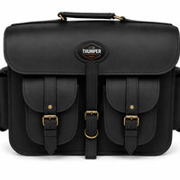 GENUINE LEATHER 4 POCKET TOURING PANNIER BAGS (BLACK) FIT FOR ROYAL ENFIELD GOAN CLASSIC 350