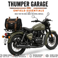 TAIL BAG BLACK- BROWN FIT FOR ROYAL ENFIELD CLASSIC 350