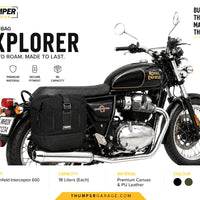 TOURING PANNIER BAGS (36L) BLACK FIT FOR ROYAL ENFIELD INTERCEPTOR 650