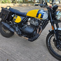 GENUINE LEATHER TOURING PANNIER BAGS (COFFEE BROWN) FIT FOR ROYAL ENFIELD BEAR 650