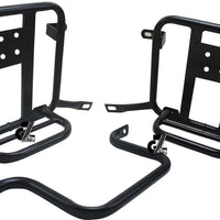 CANVAS PANNIER BAGS (BLACK) AND SADDLE STAY FIT FOR ROYAL ENFIELD HUNTER 350